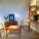 Vintage Scandinavian coffee table in golden oak "Evie"