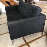 Canapé Florence Knoll 2 places gris anthracite