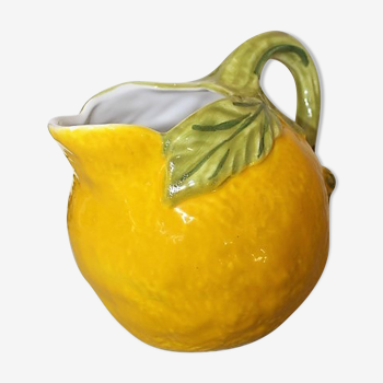 Pichet en barbotine citron