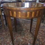 Bouillotte table in marquetry, signed Pagny Fils, Paris, early 20th century
