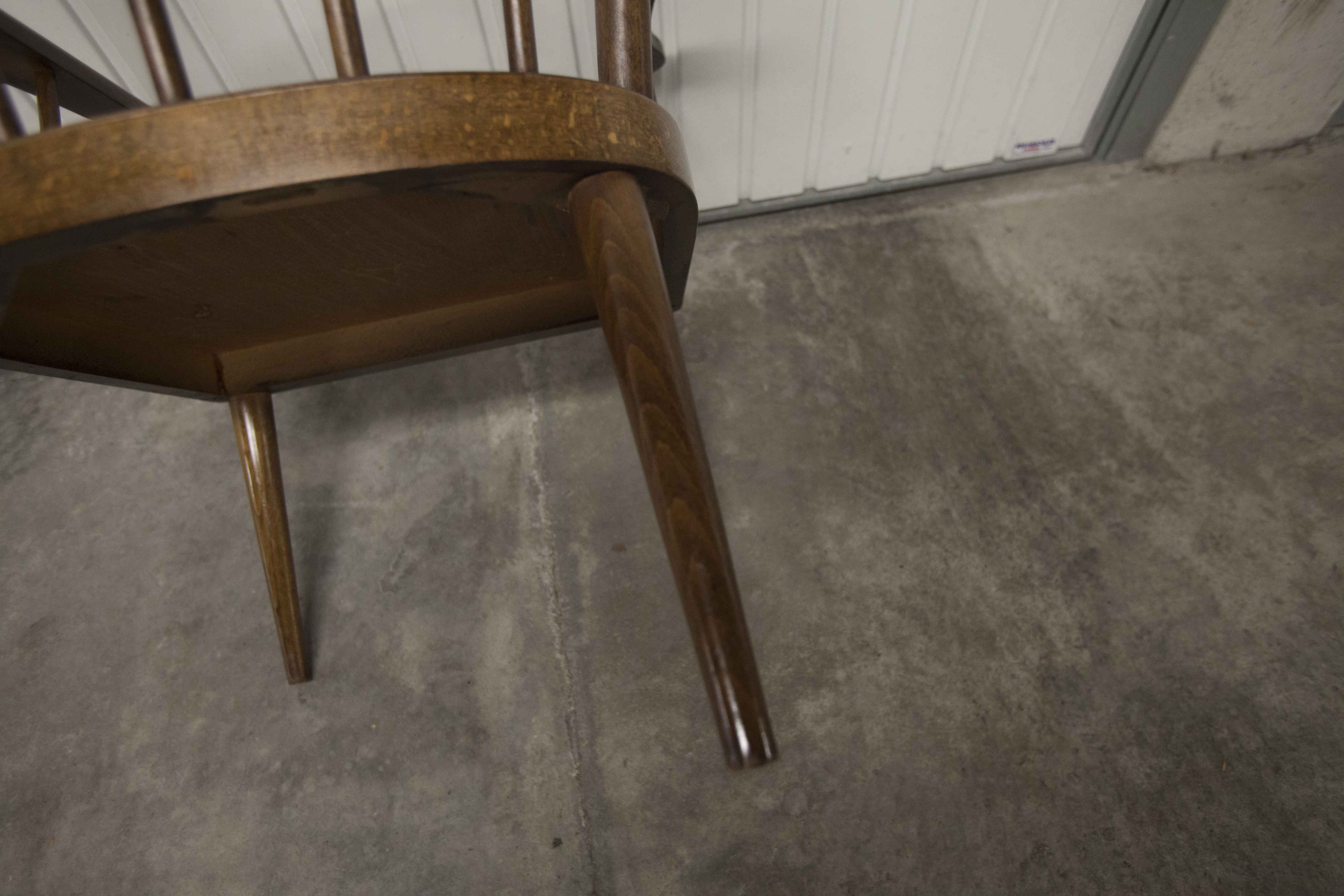 Fauteuil Baumann modèle éventail 1970 bois courbé