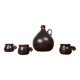 Mid-Century Modern German Studio Pottery Jug with Mugs by Melitta Teubner, 1960s, Set of 4