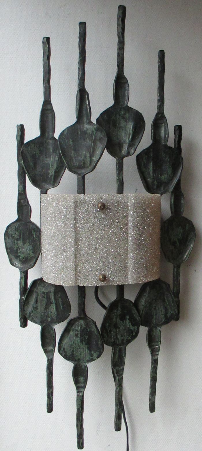 Pair of brutalist sconces, wrought iron by T. Ahlstrom