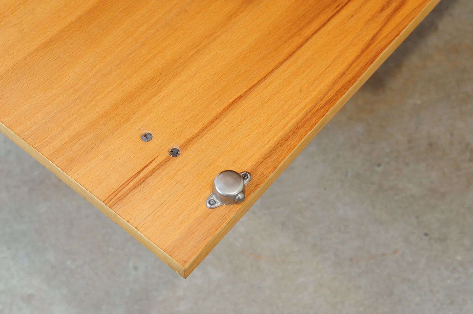 Mid-century bedside tables with ash veneer and black glass by František Mezulánik, Nový Domov, Czechoslovakia, 1970s.