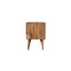 Unité multimédia en rotin et bois de manguier massif Rosalie, console moderne avec motif pétale découpé, bouton en laiton