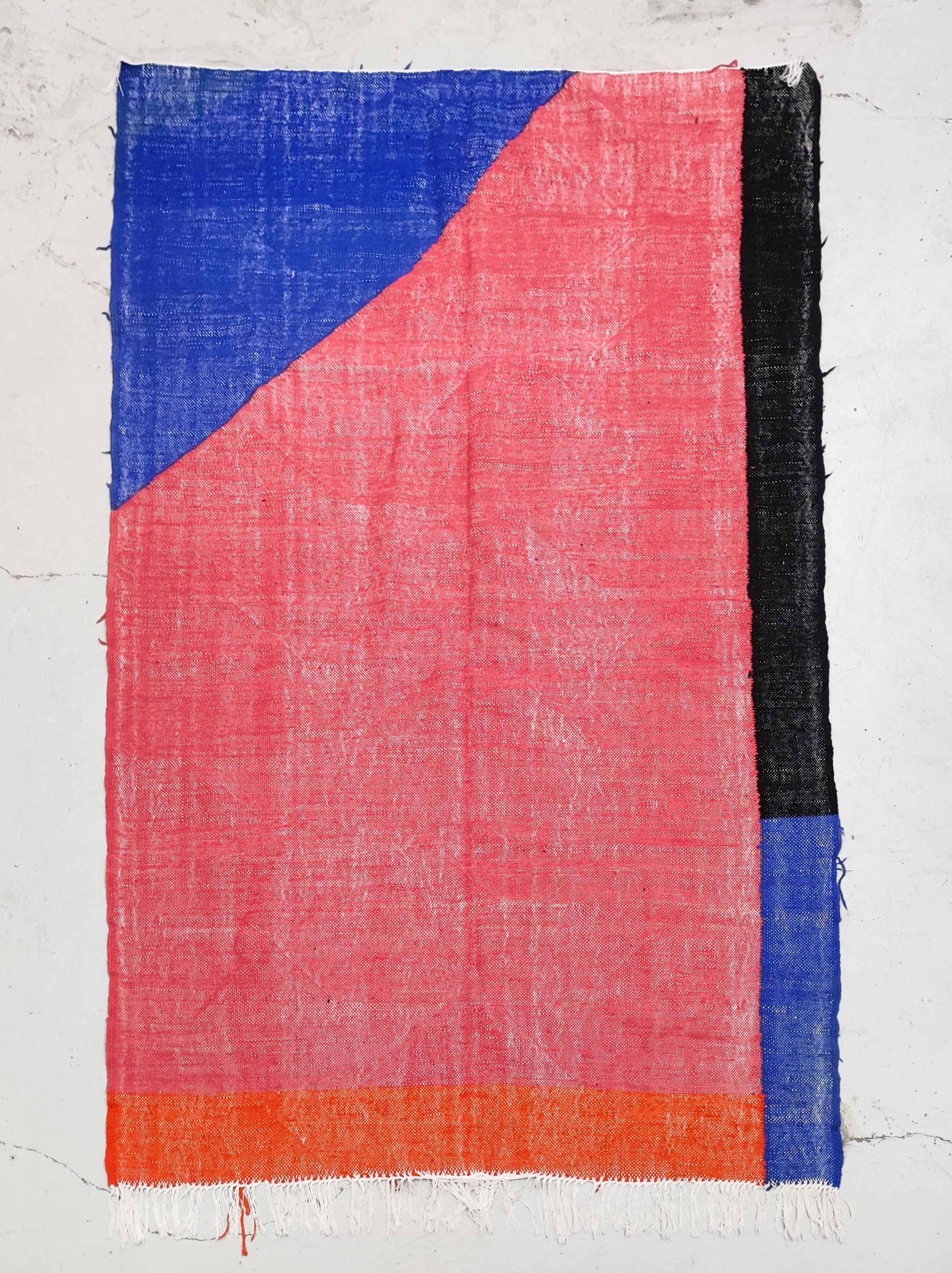 Contemporary Moroccan Berber kilim 3.06x1.89m new 100% wool