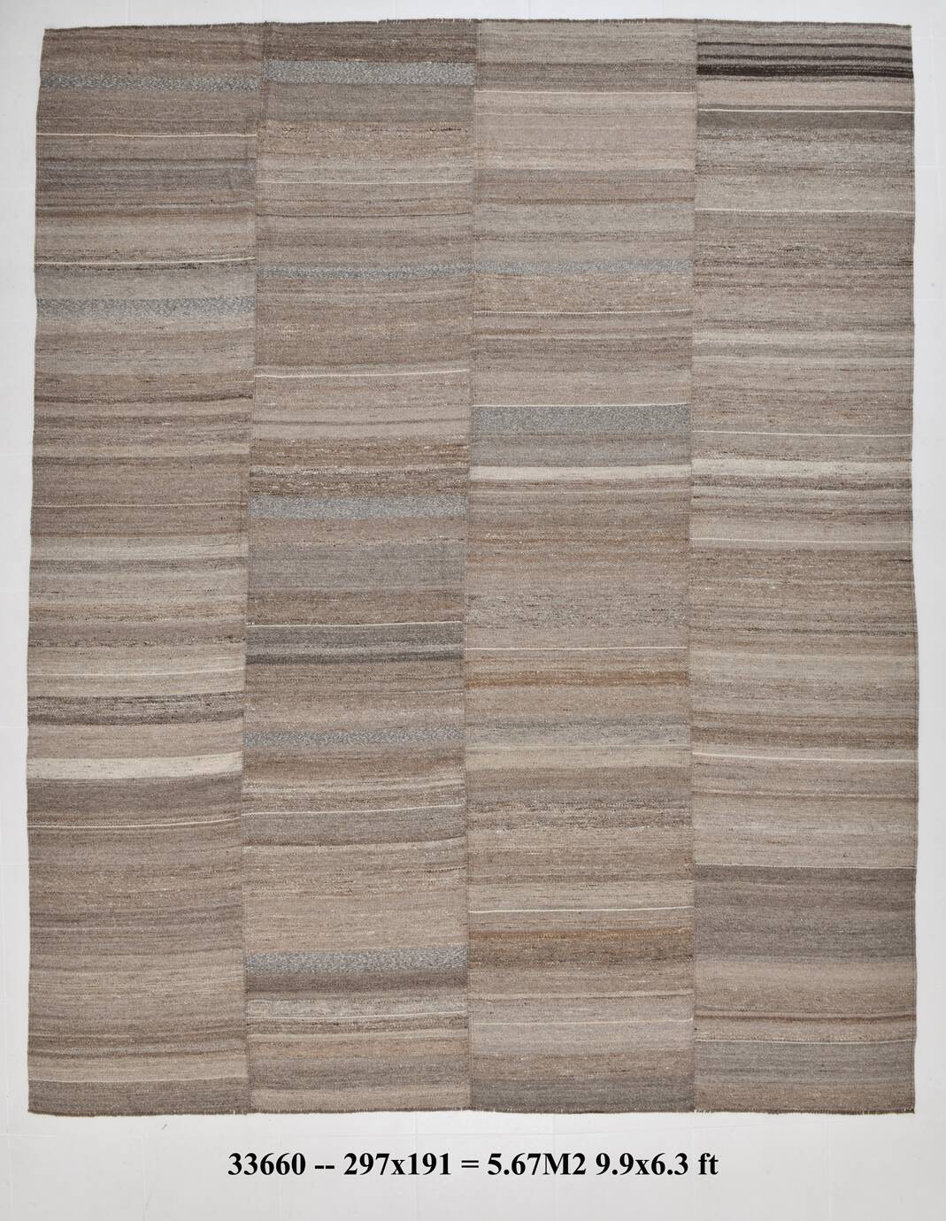 8x10 Brown Vintage Kilim Rug, 263x321Cm