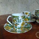 Service à café fleuri seventies