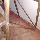 Old wooden stepladder six steps