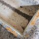 Old planters in faux cement wood