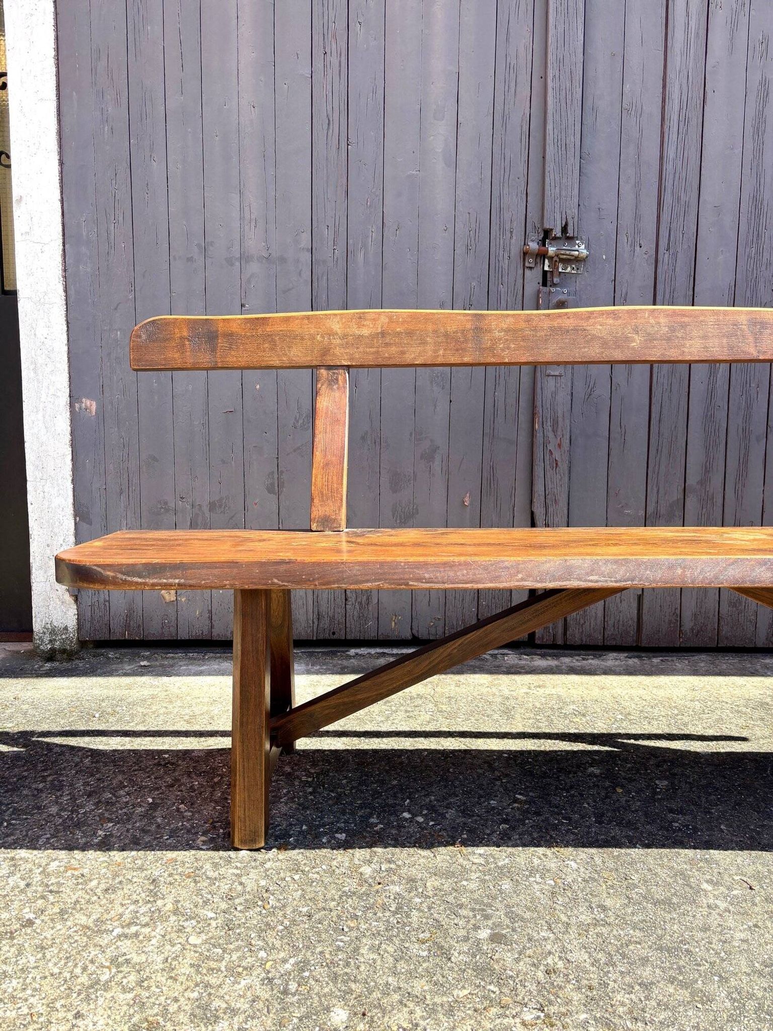 Aranjou dark wood bench from the 1980s