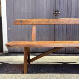 Banc en bois foncé Aranjou années 1980