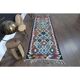 Turkish Vintage Oushak Runner Handwoven Wool Colorful Runner Rug 97x302