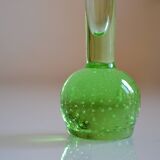 Sweden Sweden 1960 60's small soliflore vase green glass bullicante
