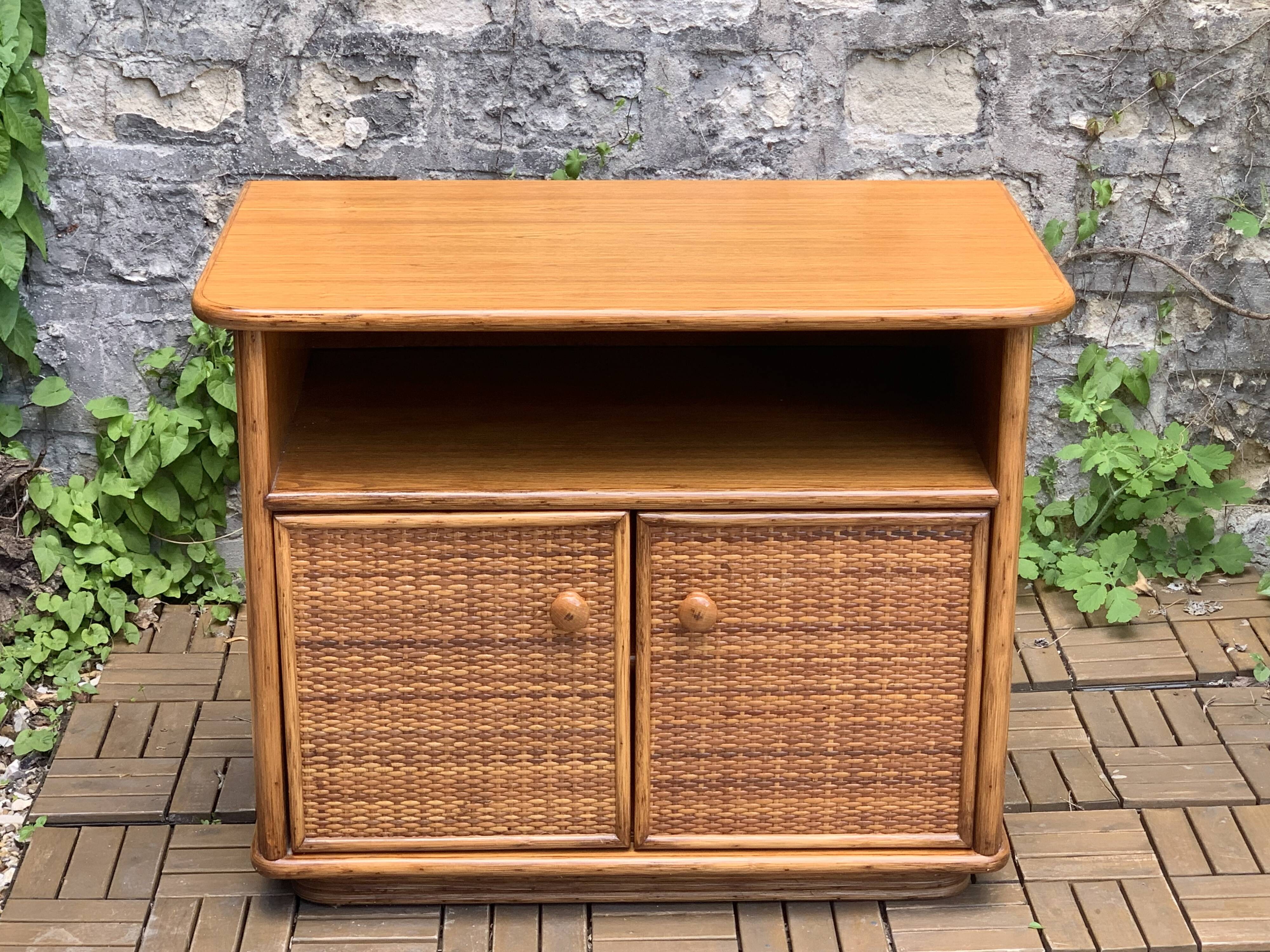 Oak rattan and woven wicker furniture 1980