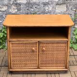 Oak rattan and woven wicker furniture 1980