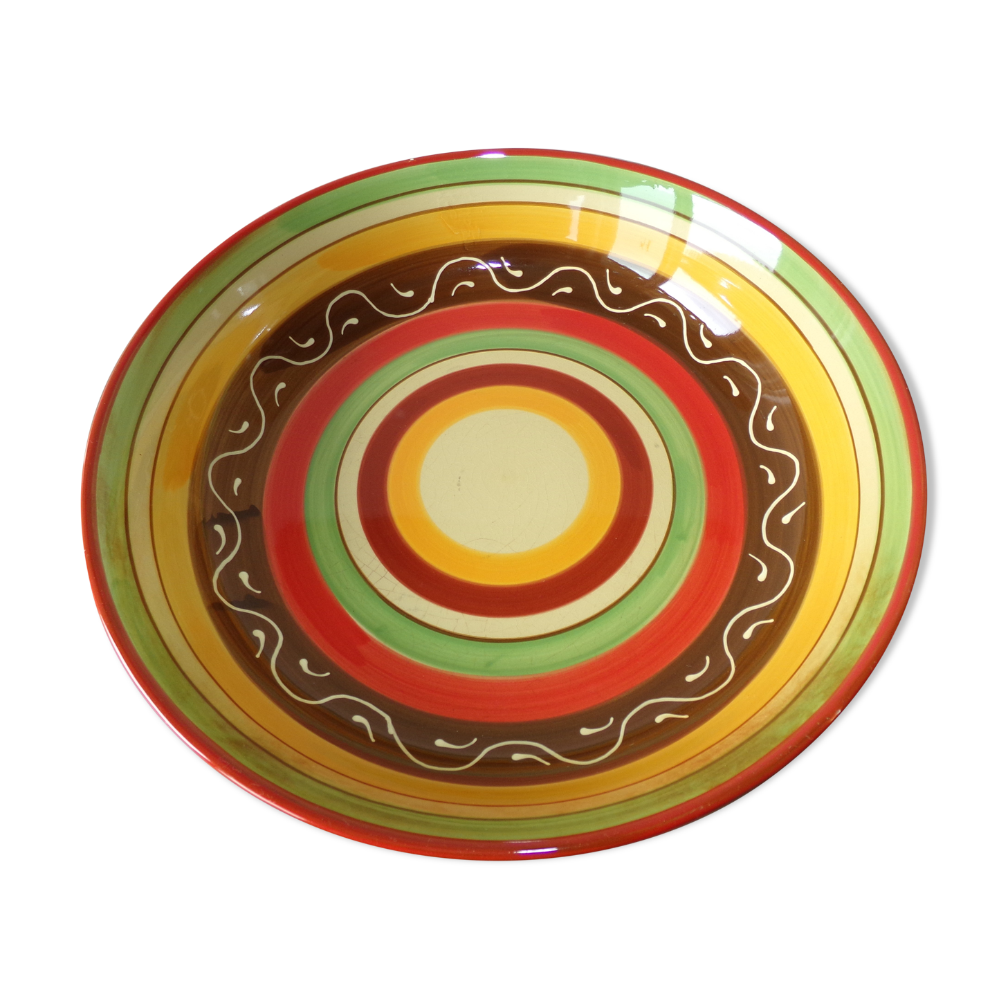 Glazed terracotta dish
