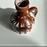 Small white and brown vase or pitcher West Germany H:15cm D:10.5cm