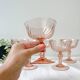 6 coupes vintage en verre rose “Rosaline” Arcoroc Luminarc – Verre dépression français – Vaisselle ancienne made in France