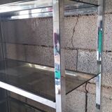 Shelf with five glass trays, chrome frame, 1970.