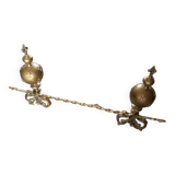 Paire de chenets de cheminée en bronze style Louis XIV