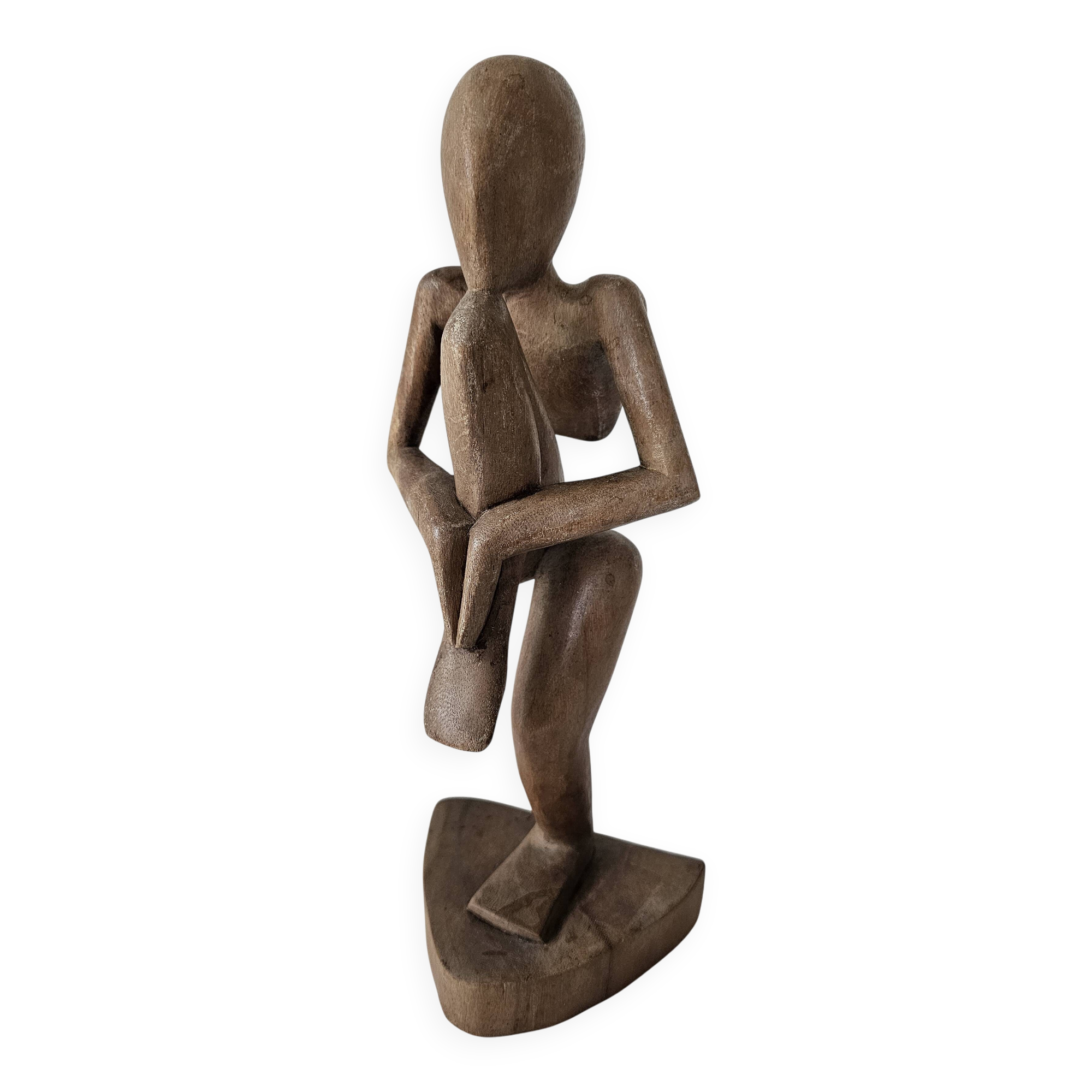 Wooden sculpture / statuette Zen character Yoga position