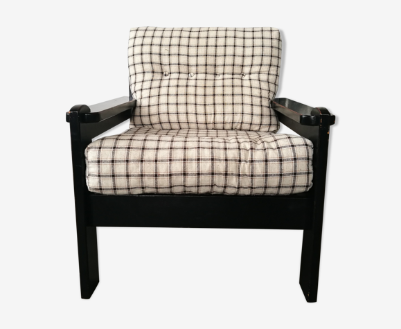 Fauteuil vintage en bois années 80