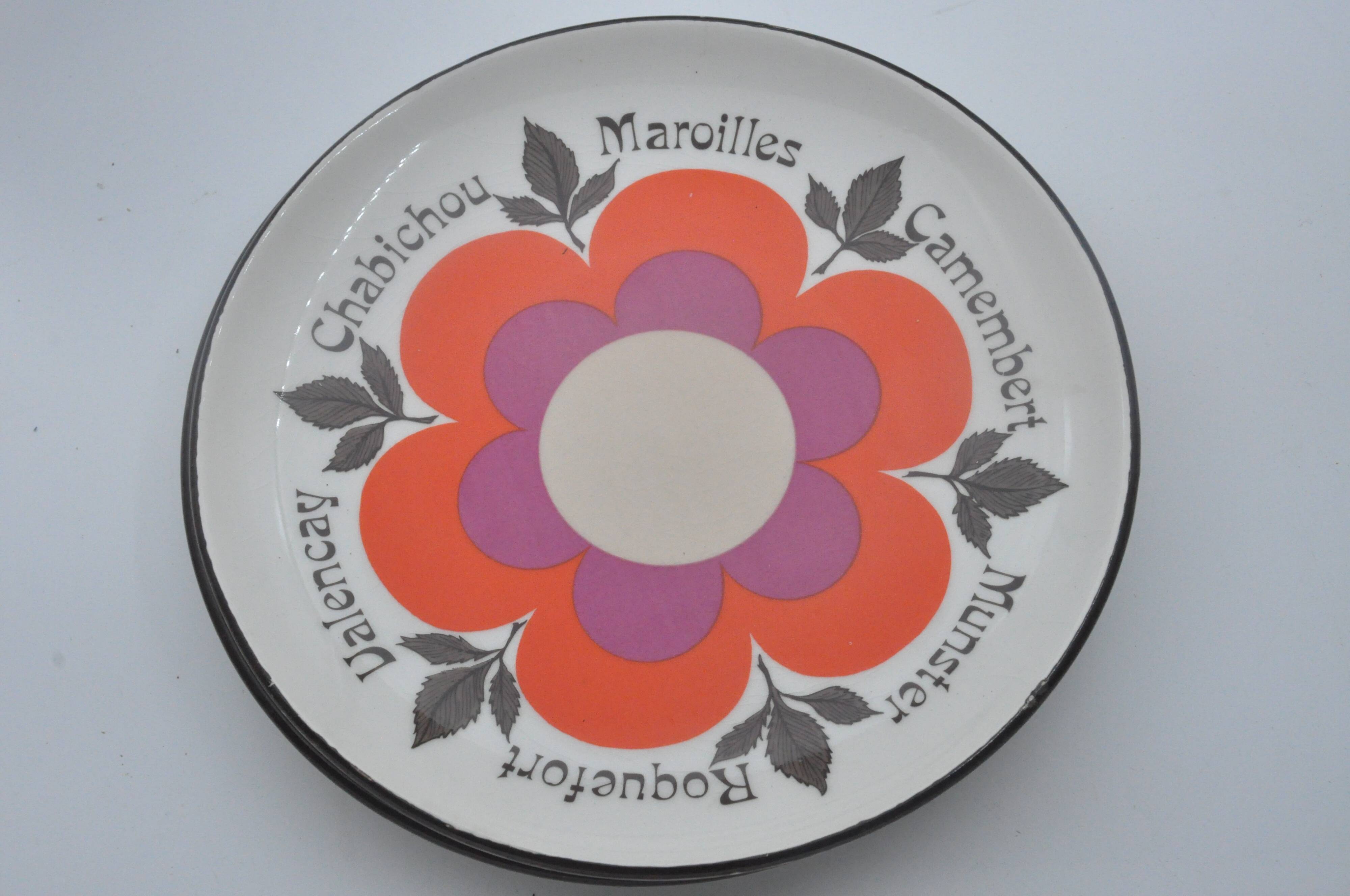 Old service 6 plates 2 cups GIEN model HARMONIS art table collection