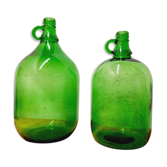 Duo demijohns emerald green