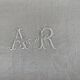 7 antique damask napkins with horse monogram decoration AR - Antique french linen