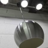 Pair of functional 70's aluminum ball pendants