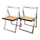 Paire de chaises pliantes italiennes en cannage