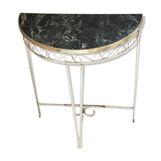 Faux Marble and Metal Console Table