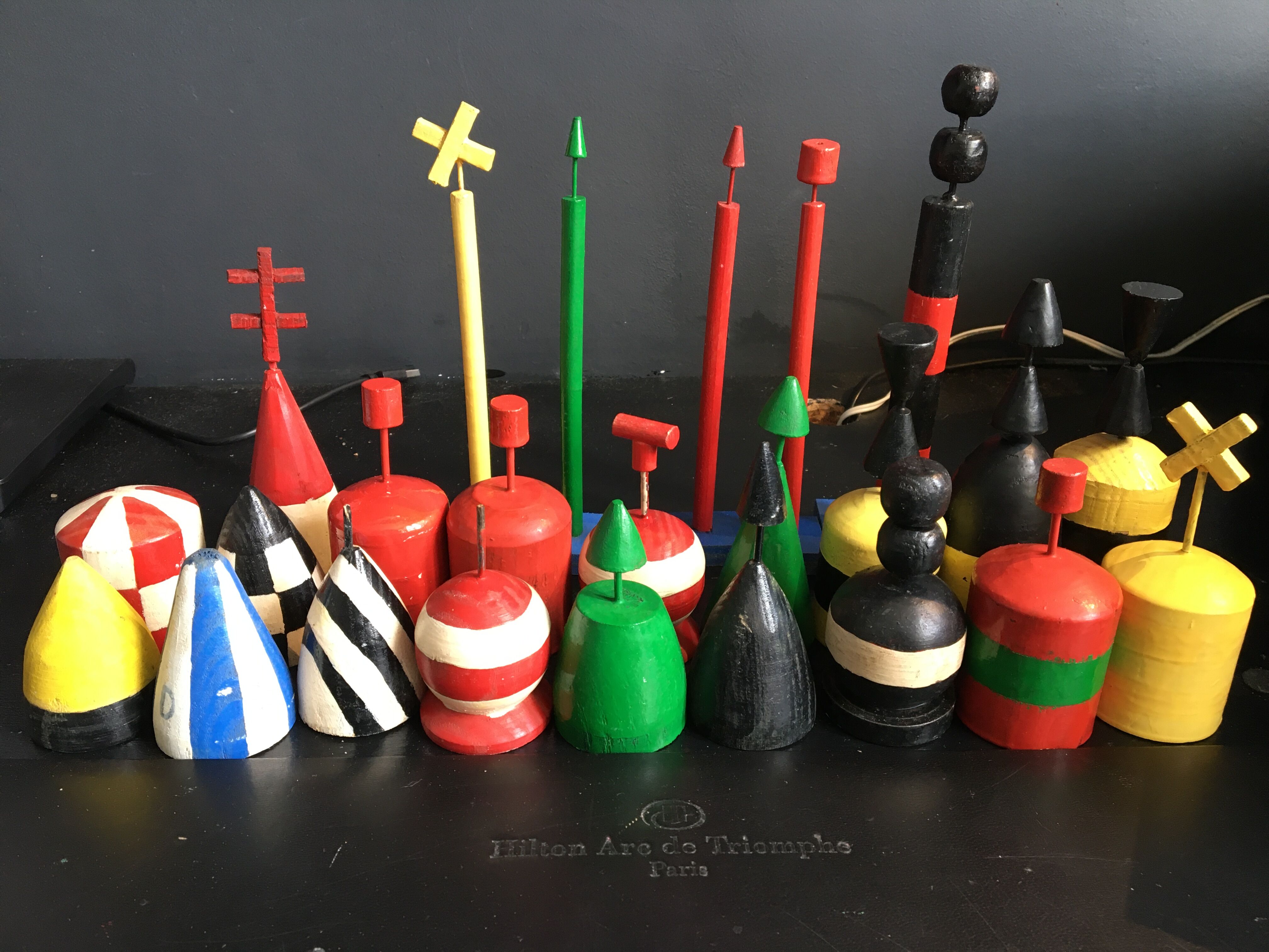Lot 24 pieces of handmade wooden beacons