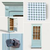 Antique celadon glass Parisian wardrobe H162