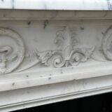 Louis XVI Style Fireplace In Carrara Marble Circa 1880