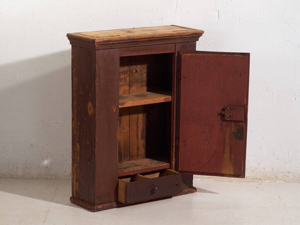 Antique painted pine wardrobe – Central Europe, around 1900