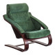 Vintage armchair in Alcantara. Åke Fribyter for Nelo Möbel. Sweden. 1990s.