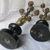Pair of bronze Napoleon III marble candelabra with mantelpiece decoration