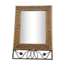 Mirror avec cadre en rotin et métal