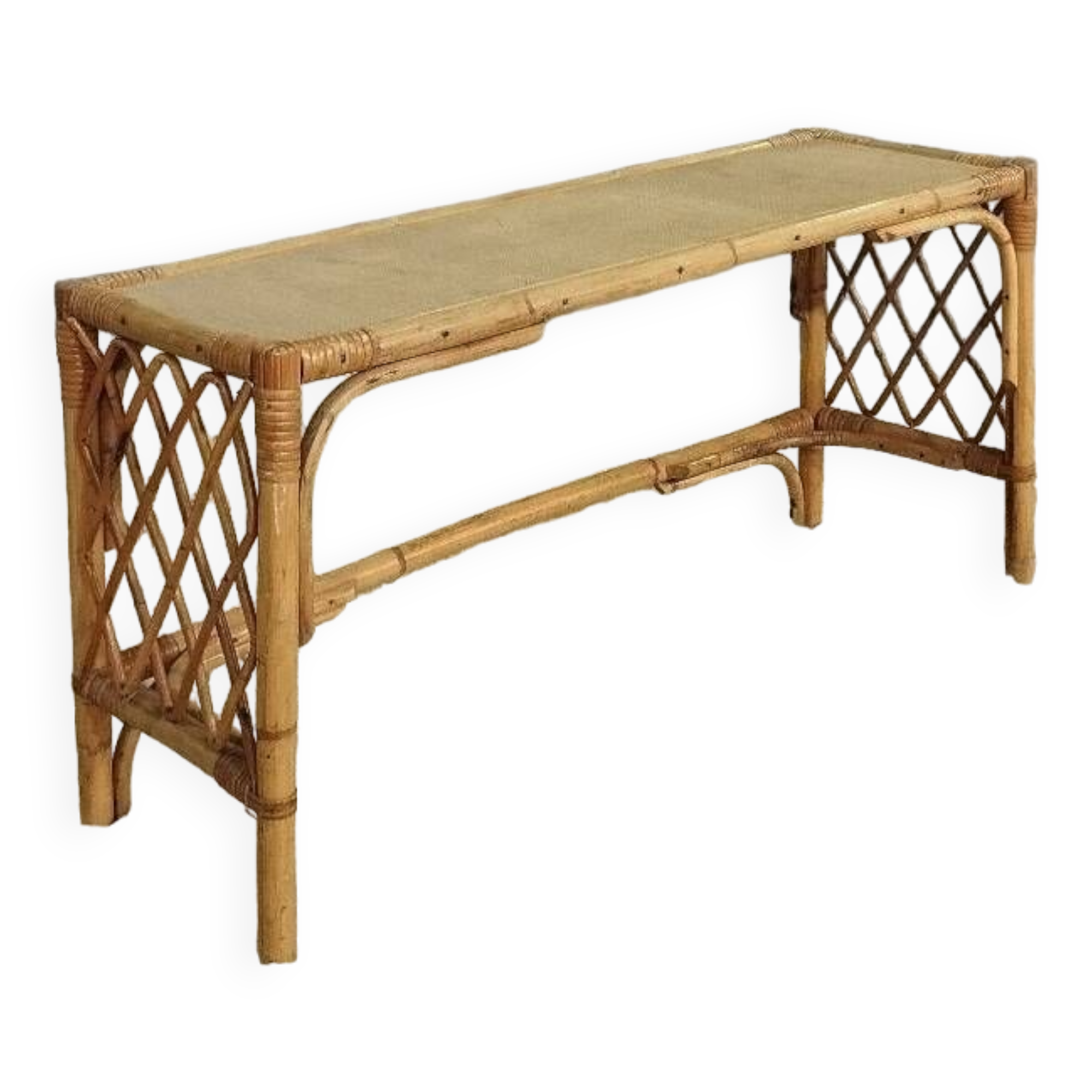 Rattan end bench