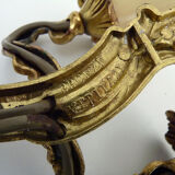 Old pair of wall sconces with double fires in real bronze, acanthus leaf. Year 50