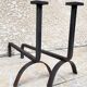 Pair of vintage steel geometric chenets