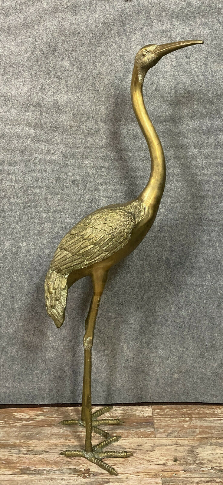 Pair of high-quality golden bronze herons statues