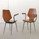 Auping Model Carelle Minimalistic Side / Dining Chairs Teak Wood 1950s