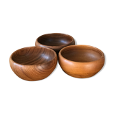 Trio of Danish teak bowls