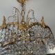 Lustre cascade de pampilles en bronze et cristal
