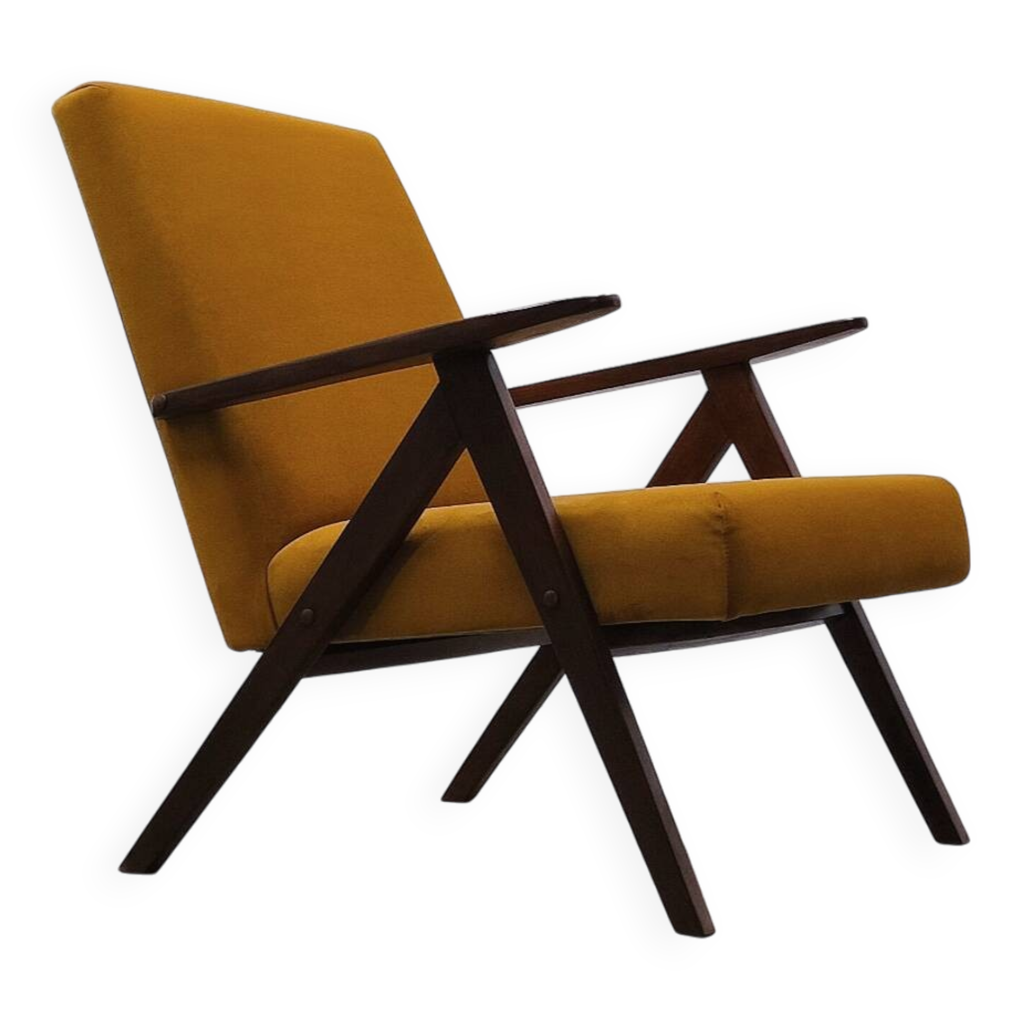 Mid-century Easy Model B armchair - 310 Var in Goldenrod velvet
