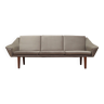 Grey velour sofa, Danish design, 1980s, production: Denmark