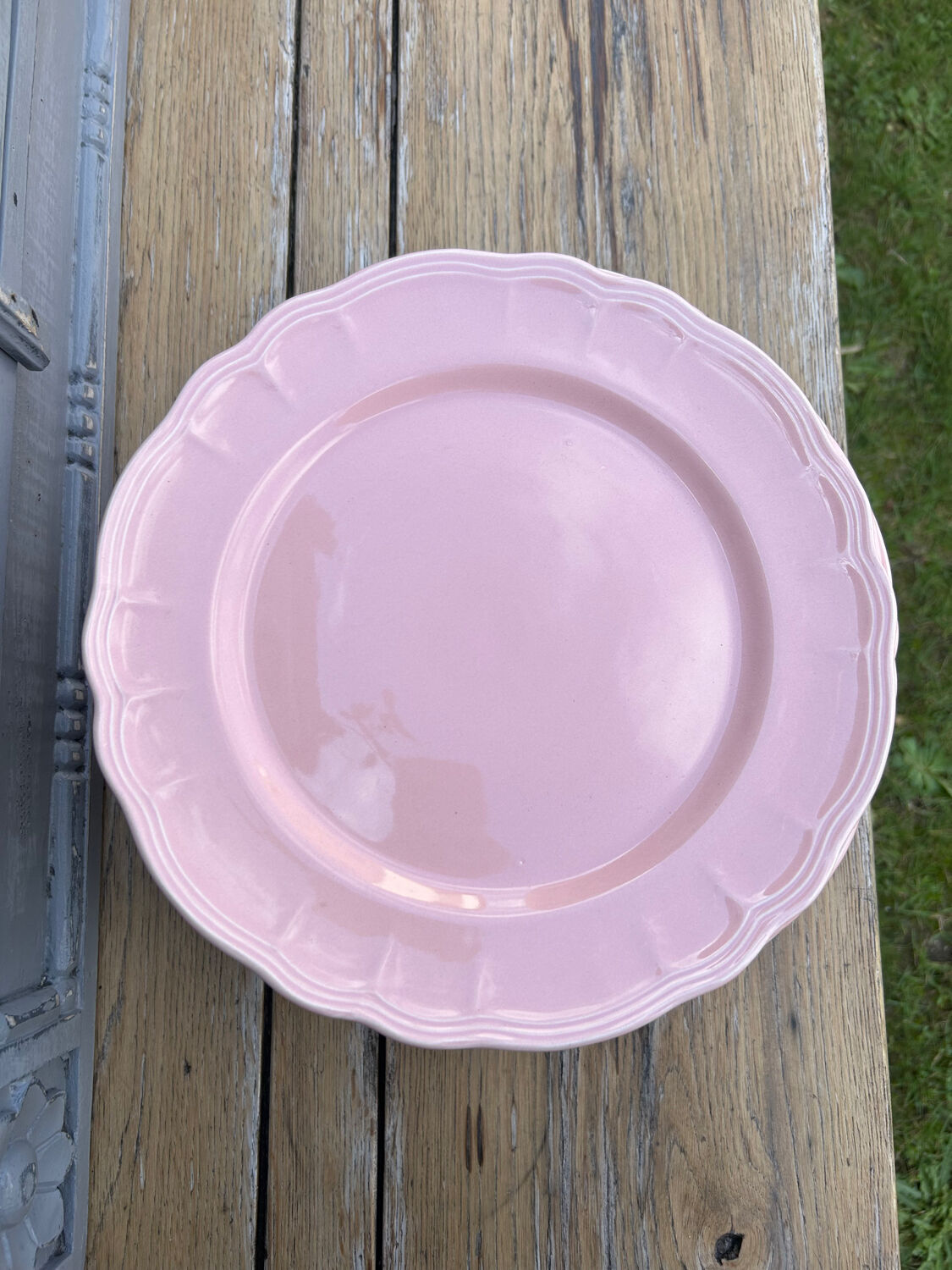 13 vintage powder pink plates